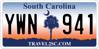 SC license plate YWN941