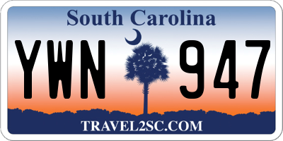 SC license plate YWN947
