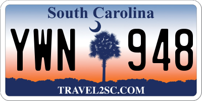 SC license plate YWN948