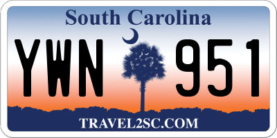 SC license plate YWN951