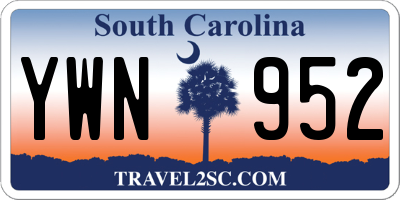 SC license plate YWN952