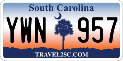 SC license plate YWN957