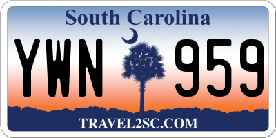 SC license plate YWN959