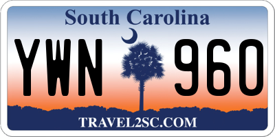 SC license plate YWN960