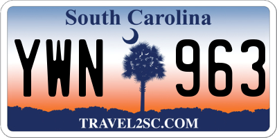 SC license plate YWN963