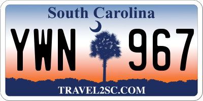 SC license plate YWN967