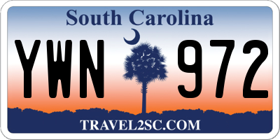 SC license plate YWN972