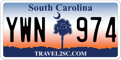 SC license plate YWN974