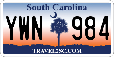 SC license plate YWN984