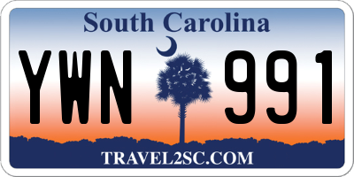 SC license plate YWN991