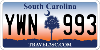 SC license plate YWN993
