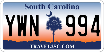 SC license plate YWN994