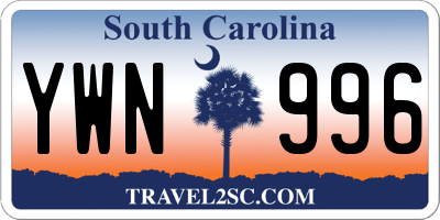 SC license plate YWN996