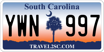 SC license plate YWN997