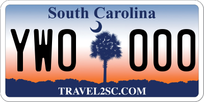 SC license plate YWO000
