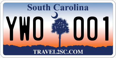 SC license plate YWO001