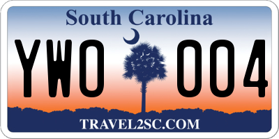 SC license plate YWO004