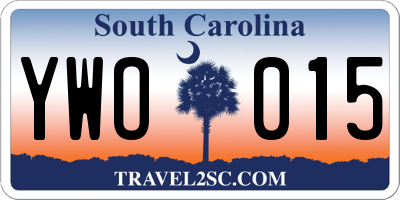 SC license plate YWO015