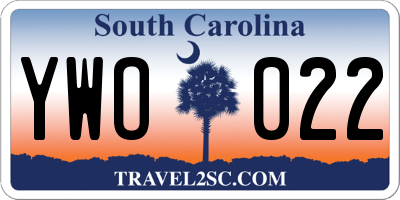 SC license plate YWO022