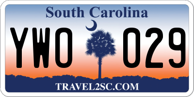 SC license plate YWO029