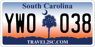 SC license plate YWO038