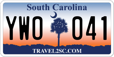 SC license plate YWO041