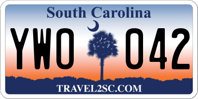 SC license plate YWO042