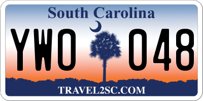 SC license plate YWO048