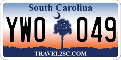 SC license plate YWO049