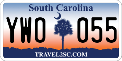 SC license plate YWO055
