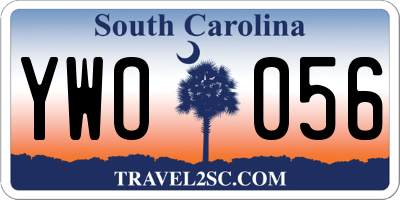 SC license plate YWO056