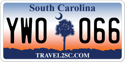 SC license plate YWO066
