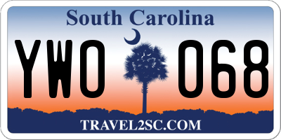 SC license plate YWO068