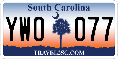 SC license plate YWO077