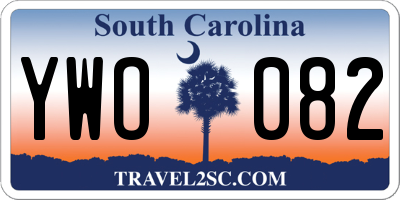 SC license plate YWO082