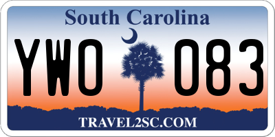 SC license plate YWO083