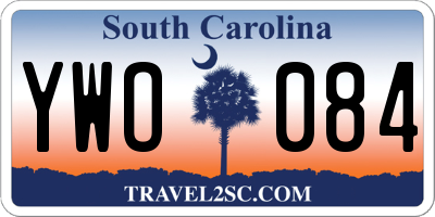 SC license plate YWO084