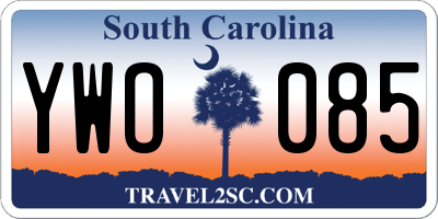 SC license plate YWO085