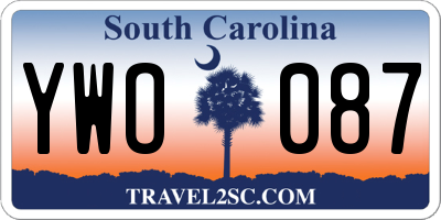 SC license plate YWO087