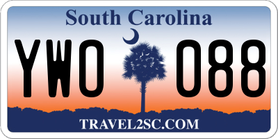 SC license plate YWO088