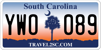 SC license plate YWO089