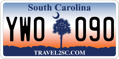 SC license plate YWO090