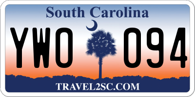 SC license plate YWO094