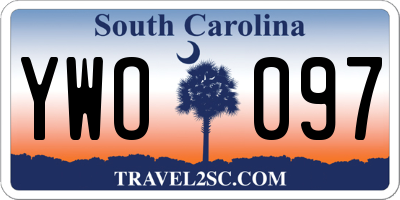 SC license plate YWO097