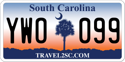 SC license plate YWO099