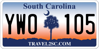 SC license plate YWO105