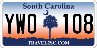SC license plate YWO108