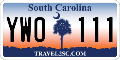 SC license plate YWO111