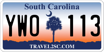SC license plate YWO113