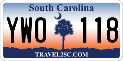 SC license plate YWO118